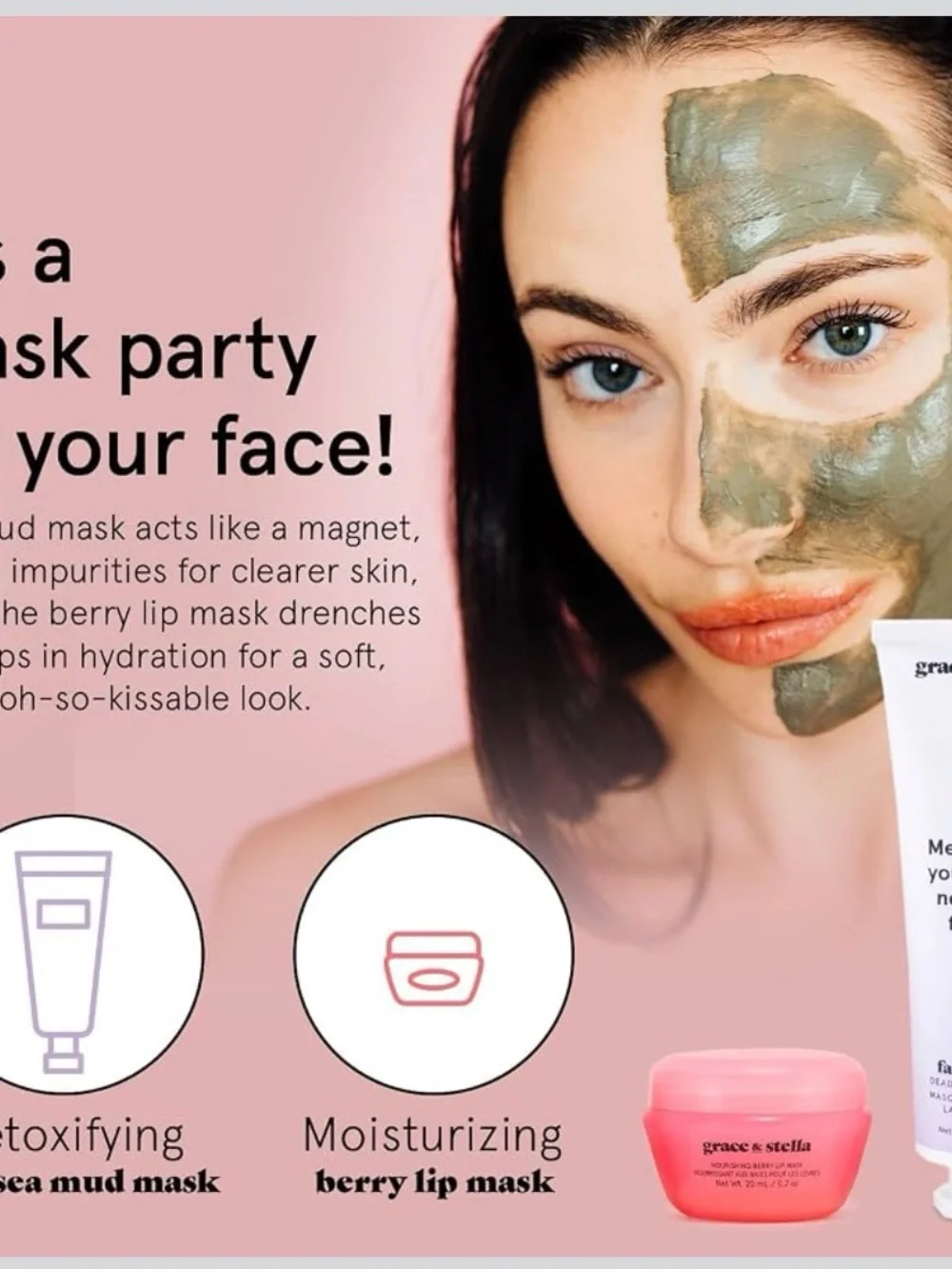Eye mask pack among skincare items